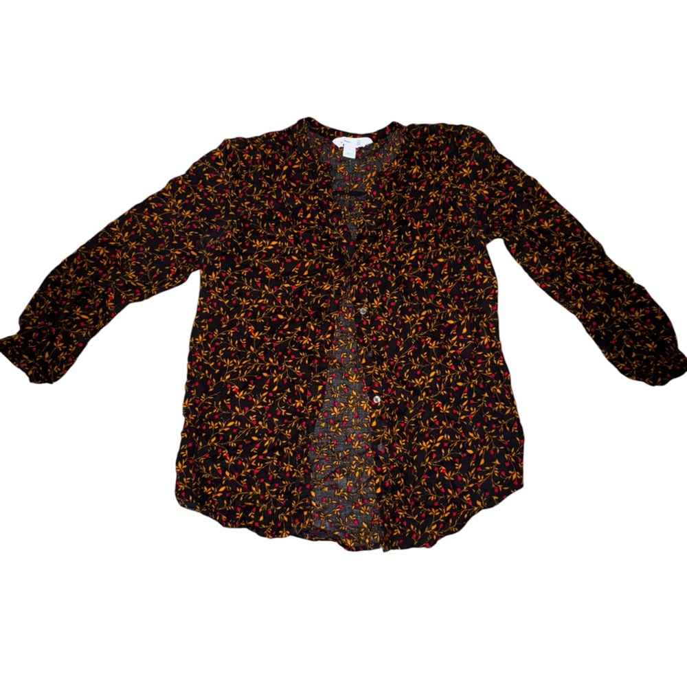 Old Navy Dark Floral Button-Up Shirt